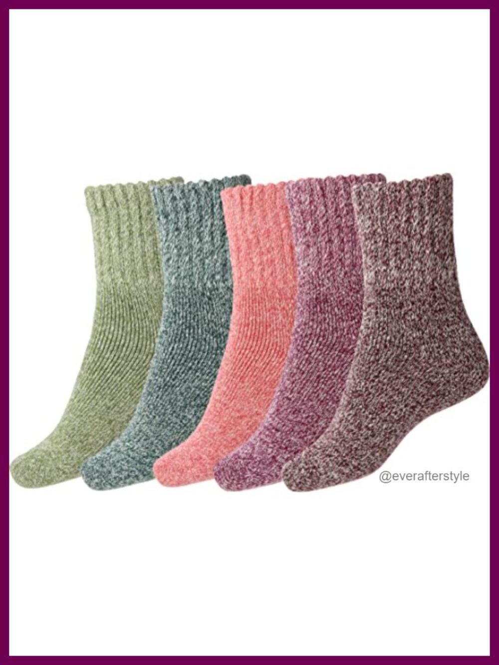Women's Thick Warm Wool Boot Socks Size 5-11 Cozy Winter Crew Socks 5 Pairs